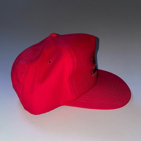 Vintage Bullfrog Embroidered YA Headwear Red Trucker Snapback Hat - Picture 4 of 5